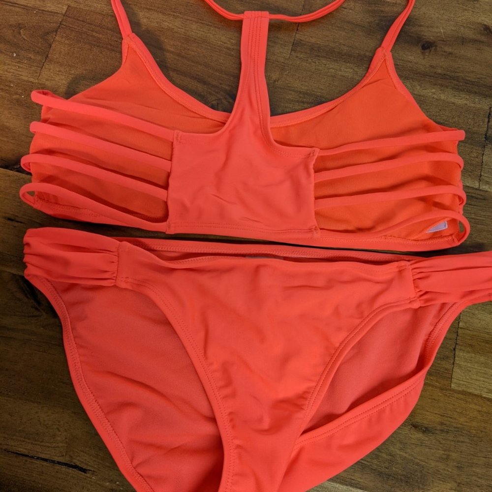 Strappy Neon Racerback Bikini Size M